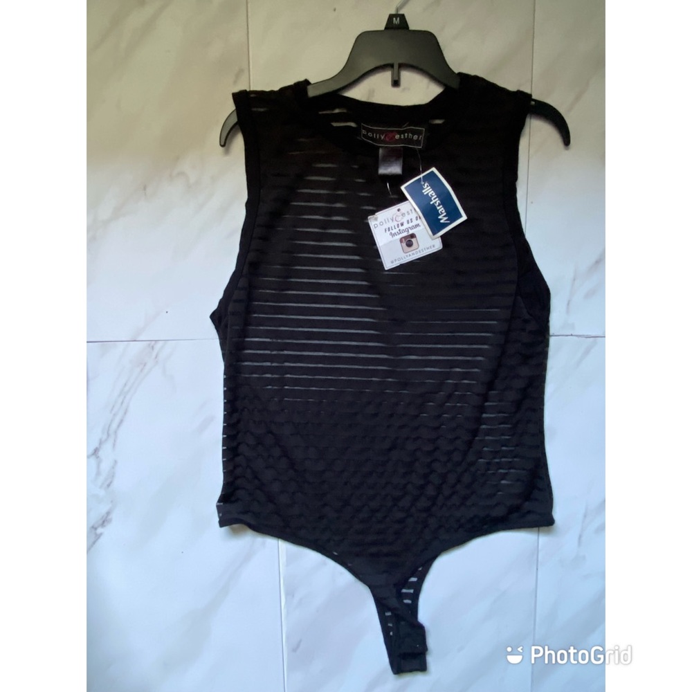 Striped mesh Bodysuit